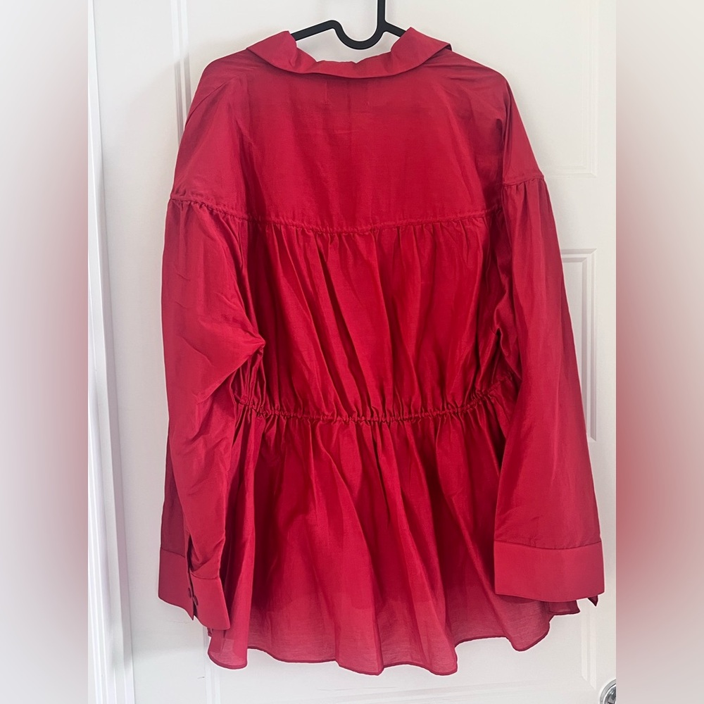 Modern Citizen Red Tiered Tie-Front 80% cotton, 20% silk - Picture 3 of 4